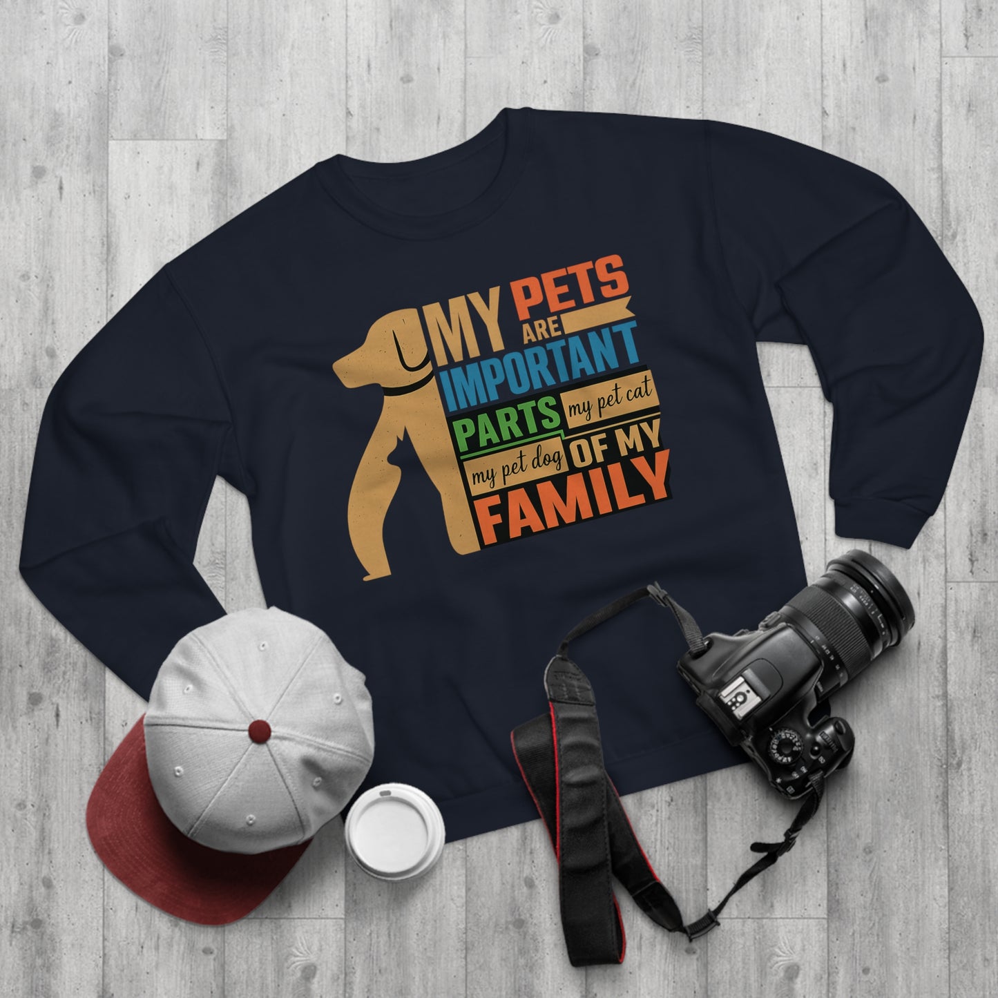 Pet Family Crew Neck Sweatshirt, Dog Lover Sweatshirt, Cute Animal Apparel, Gifts for Pet Owners, Cozy Crew for All Occasions