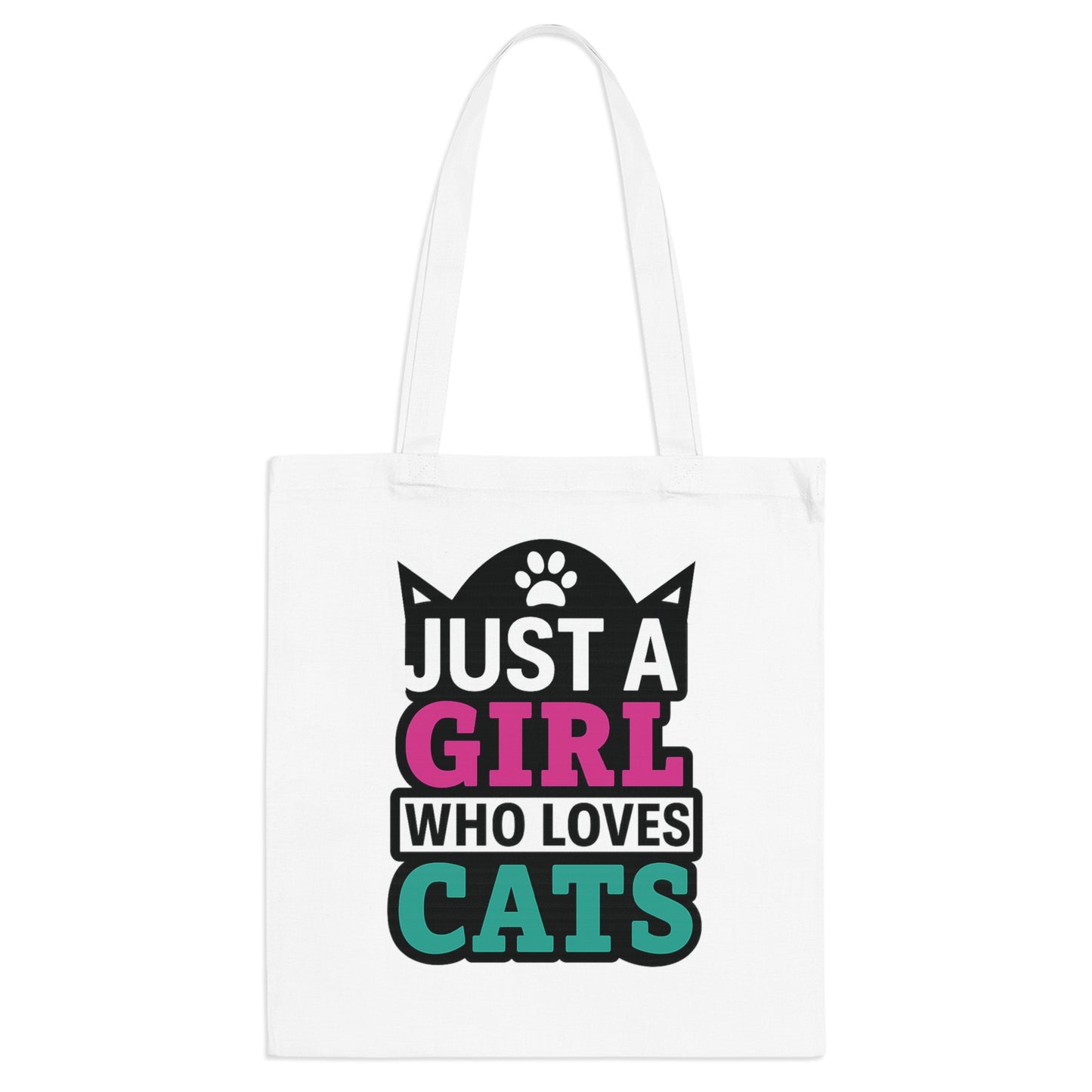 Just a Girl Who Loves Cats Tote Bag | Cat Lover Gift, Eco-Friendly Bag, Women’s Tote, Fun Shopping Bag, Animal Lover Accessory