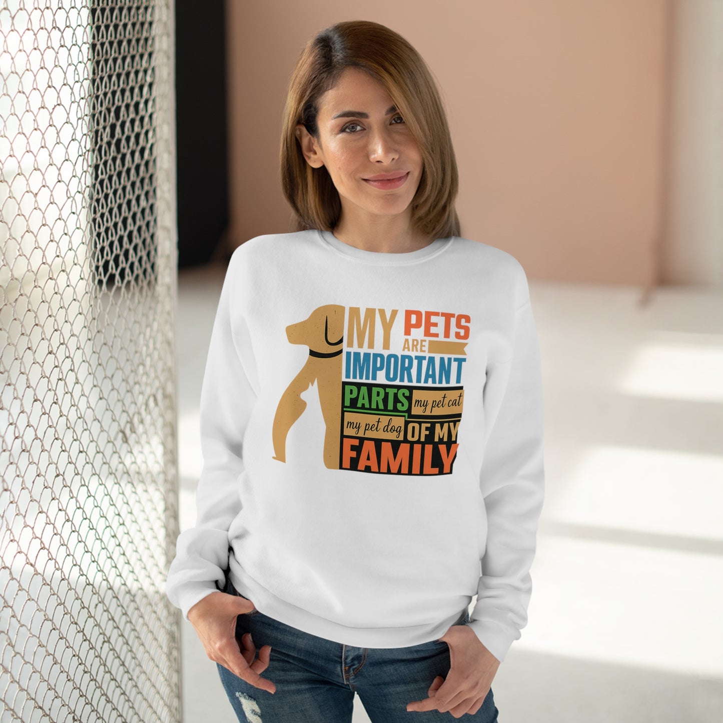 Pet Family Crew Neck Sweatshirt, Dog Lover Sweatshirt, Cute Animal Apparel, Gifts for Pet Owners, Cozy Crew for All Occasions