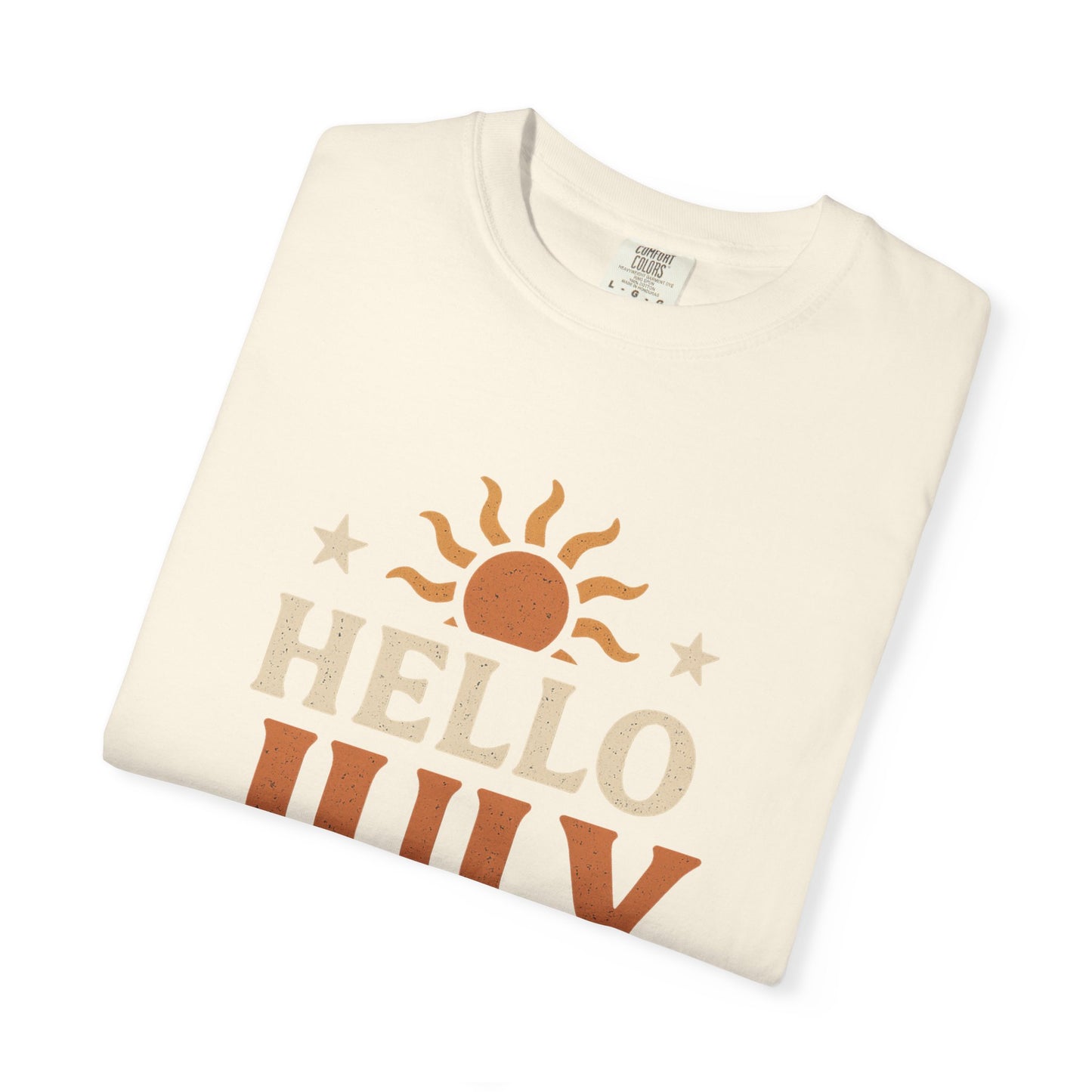 August Vibes Garment-Dyed T-shirt, Summer Tee, Retro Graphic Tee, Gift for July Birthdays, Beachwear, Casual Summer Shirt