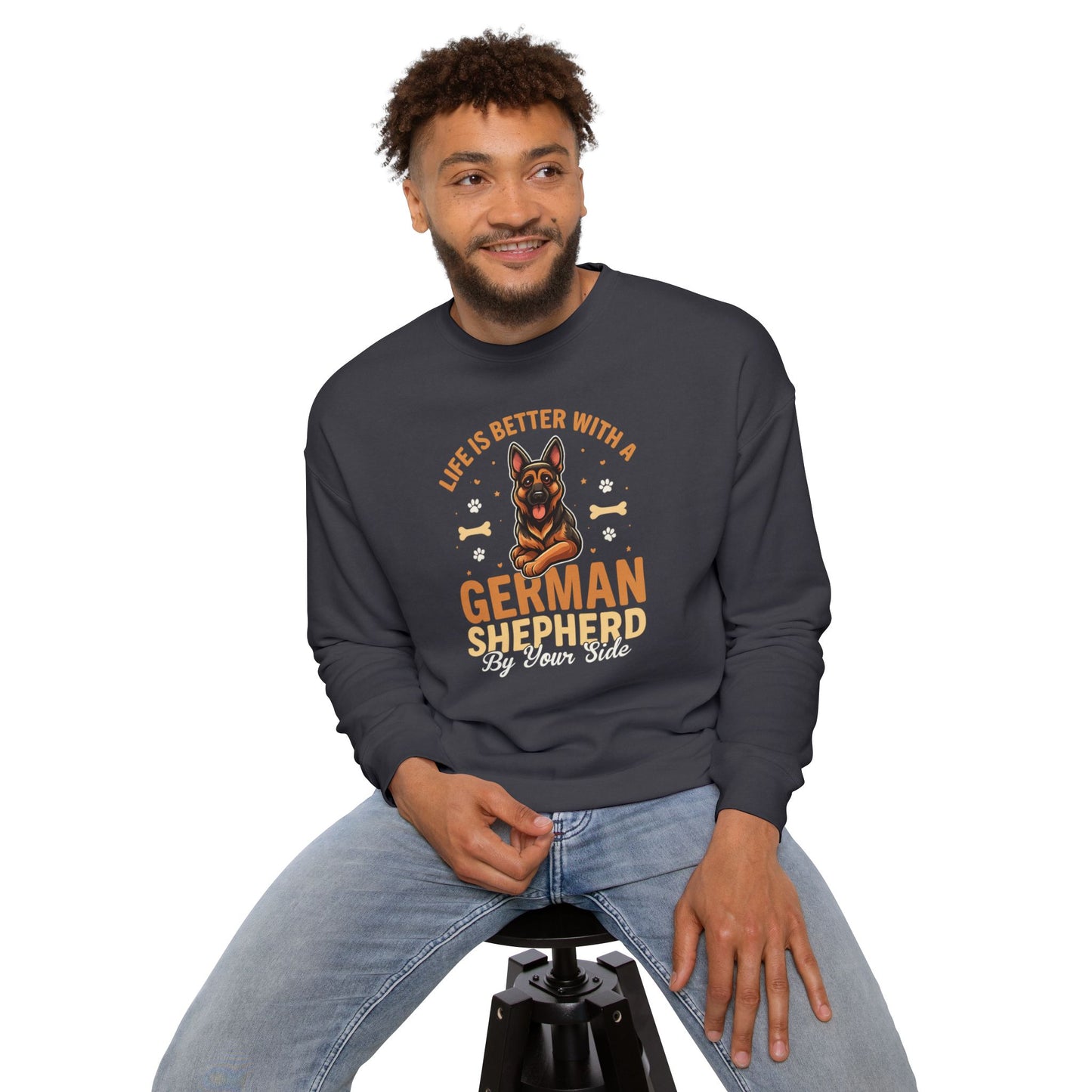 German Shepherd Lover Unisex Drop Shoulder Sweatshirt, Cute Dog Lover Gift, Pet Parent Apparel, Animal Lover Sweatshirt, Cozy Dog Sweatshirt
