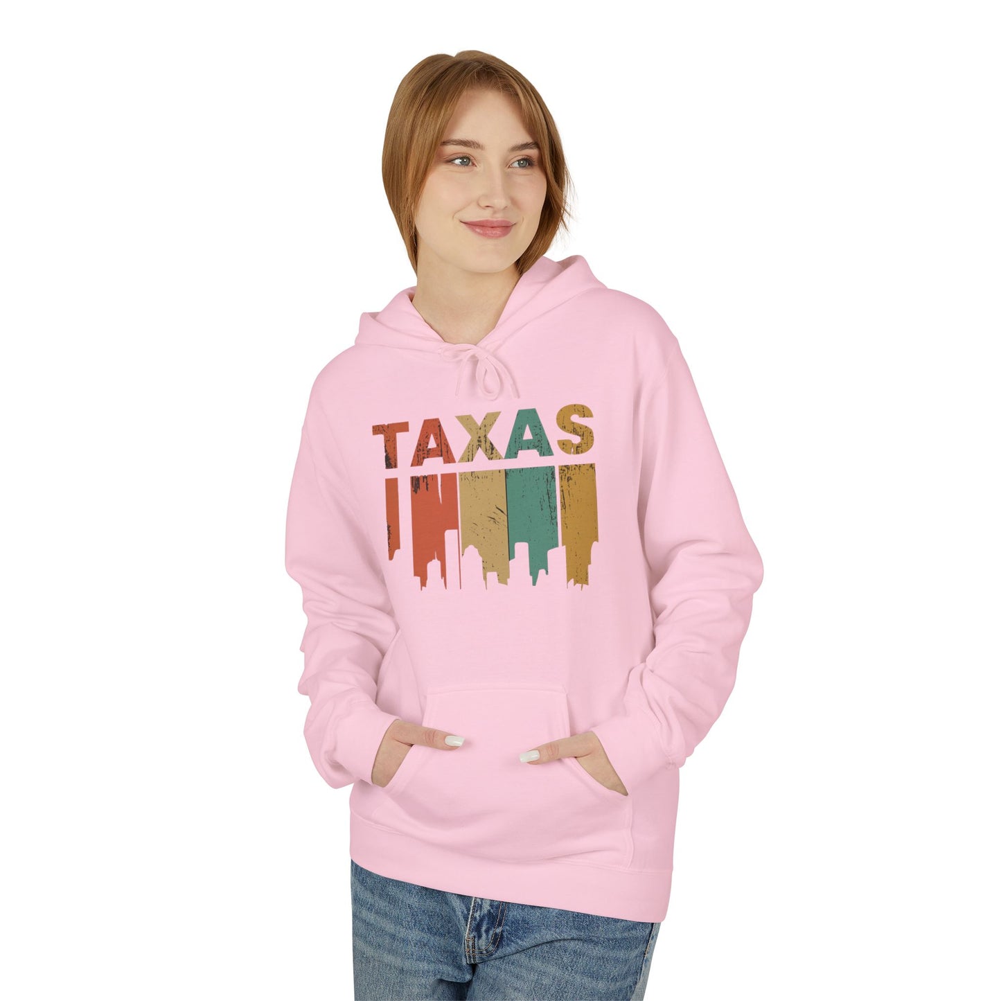 Texas Skyline Fleece Hoodie, Cozy Unisex Hoodie, Great for Road Trips, Ideal for Birthdays, Travel Gift, Southwest Apparel