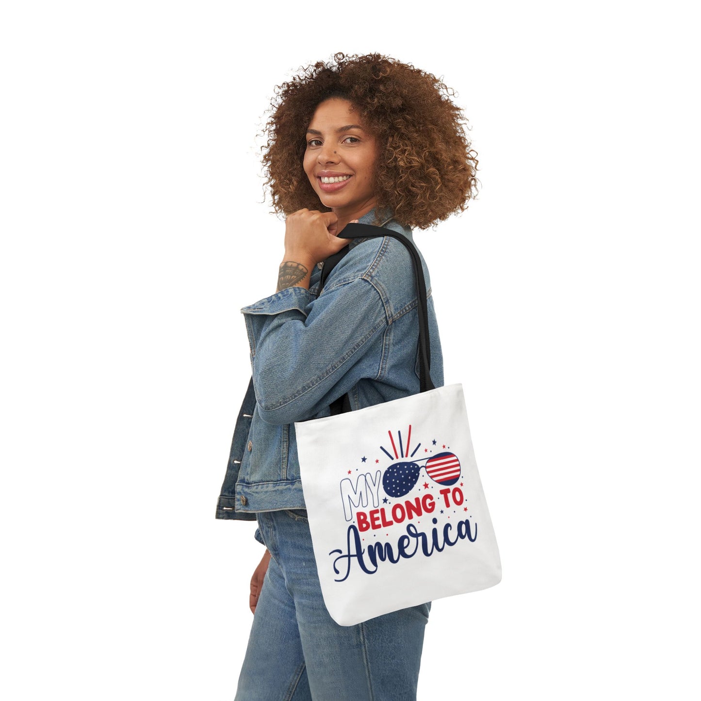 Patriotic Canvas Tote Bag, My Glasses Belong to America, 4th of July, Independence Day, Summer Beach Bag, Eco-Friendly Gift