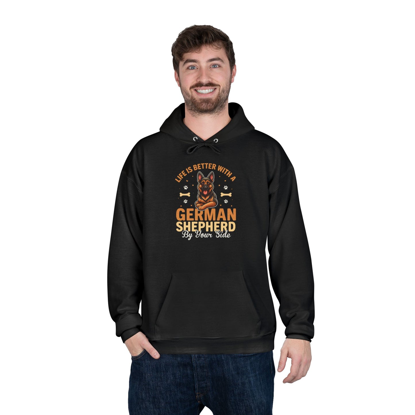 German Shepherd Eco-Friendly Pullover Hoodie - Pet Lover Gift, Animal Hoodie, Dog Parent Apparel, Cozy Sweatshirt, Unique Dog Mom Gift