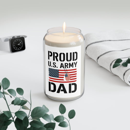 Proud U.S. Army Dad Scented Candle | 13.75oz | Gift for Dad, Military Home Decor, Patriotic Candle, Father's Day, Veteran's Day Gift