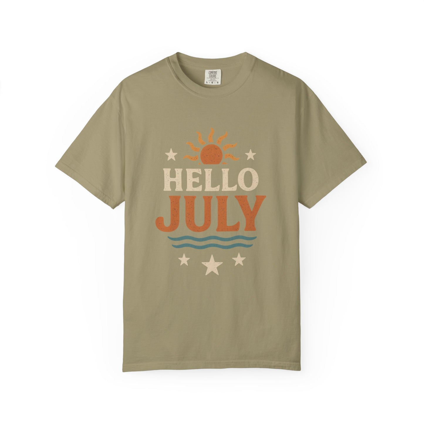 August Vibes Garment-Dyed T-shirt, Summer Tee, Retro Graphic Tee, Gift for July Birthdays, Beachwear, Casual Summer Shirt