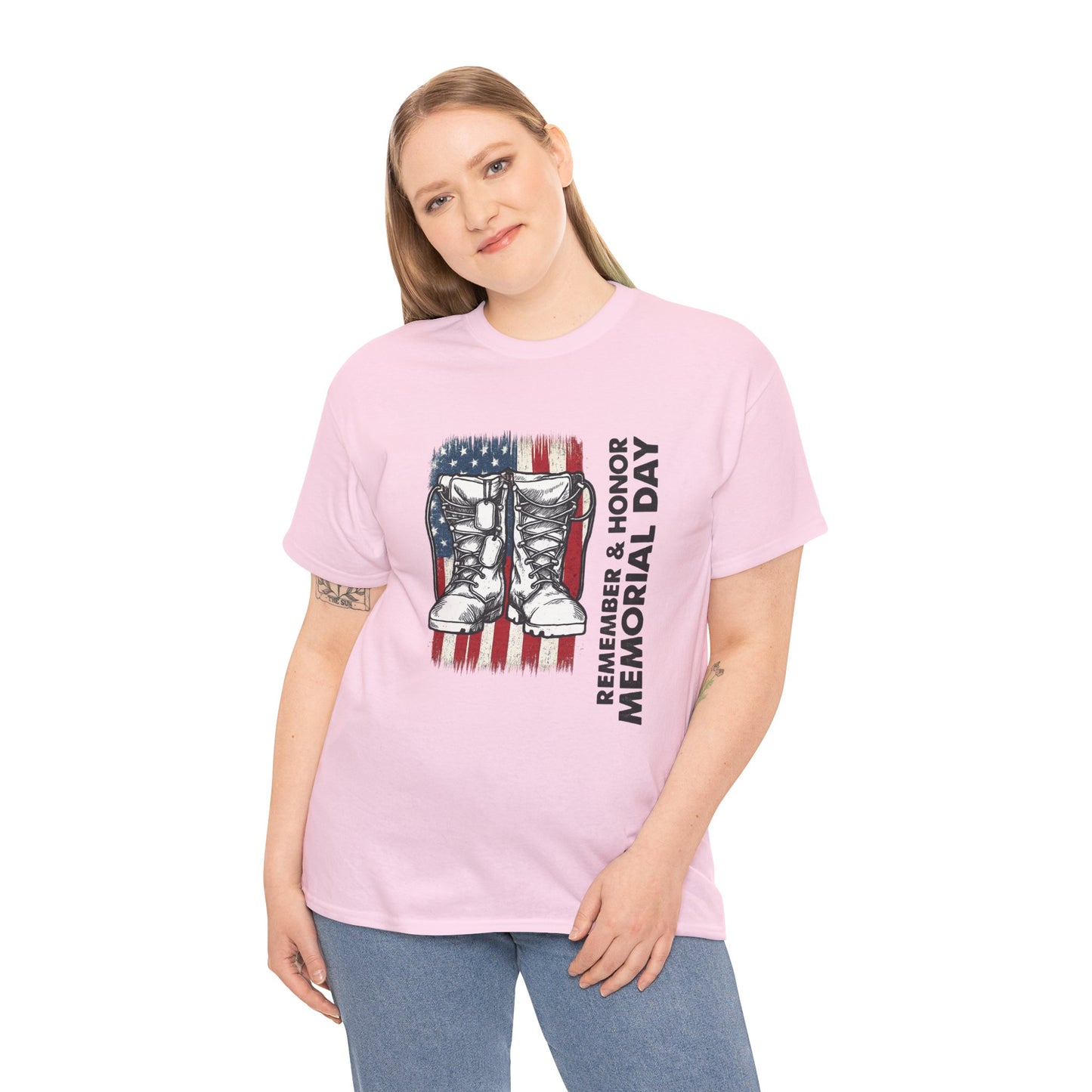 Memorial Day Tribute T-Shirt, Unisex Heavy Cotton Tee, Patriotic Apparel, Veteran Remembrance, Gift for Independence Day, Casual Daily Wear