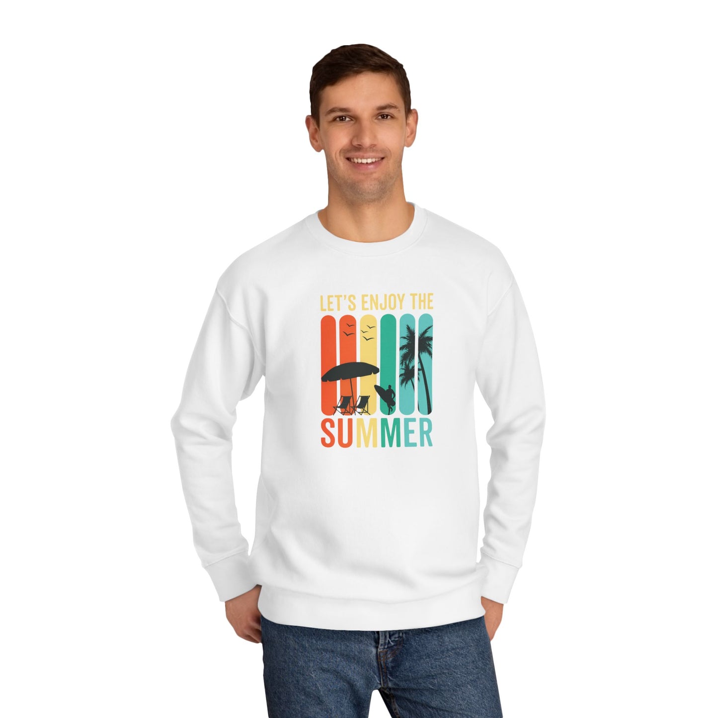 Summer Vibes Unisex Crew Sweatshirt - Perfect for Relaxing Days, Beach Outings, Casual Wear, Gifts for Friends, Vacation Style