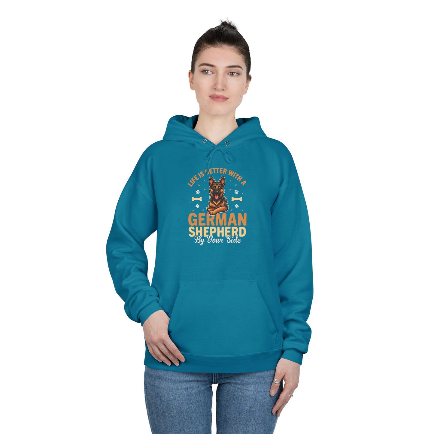 German Shepherd Eco-Friendly Pullover Hoodie - Pet Lover Gift, Animal Hoodie, Dog Parent Apparel, Cozy Sweatshirt, Unique Dog Mom Gift