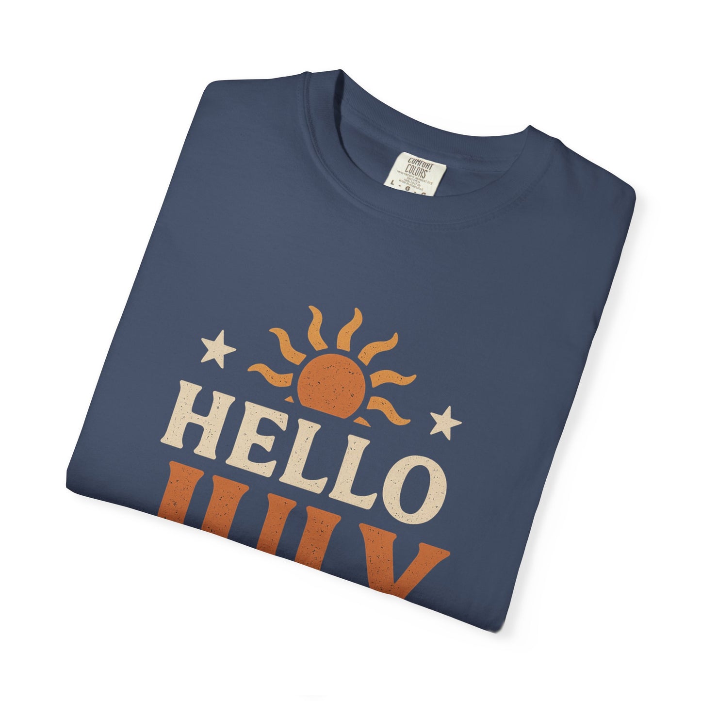 August Vibes Garment-Dyed T-shirt, Summer Tee, Retro Graphic Tee, Gift for July Birthdays, Beachwear, Casual Summer Shirt