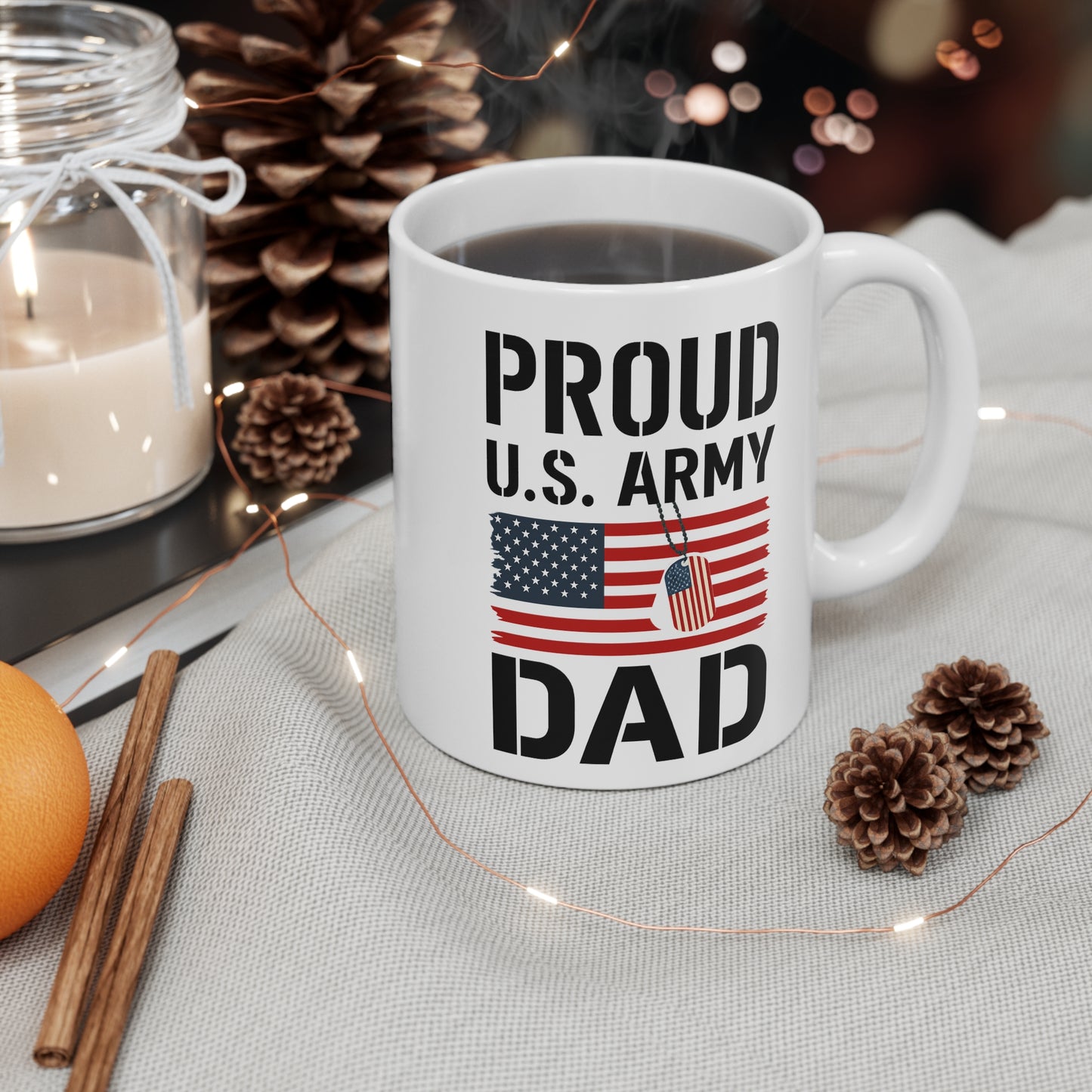 Proud U.S. Army Dad Mug - Military Gift, Veteran Appreciation, Father's Day, Patriotic Coffee Cup, Dad's Day Present