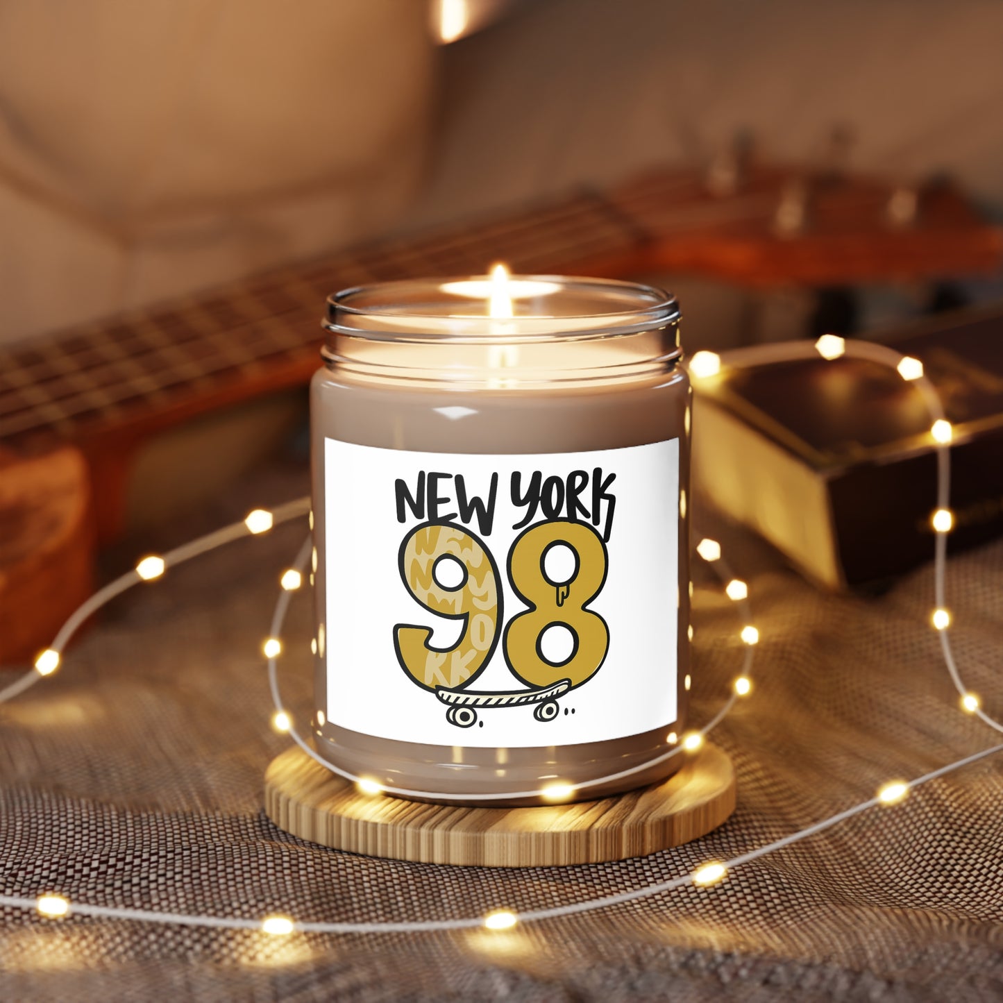 New York 98 Scented Candle - Urban Home Decor, Gift for Skateboarders, Aromatherapy Candle, Vintage Style Candle, Unique Candle Gift
