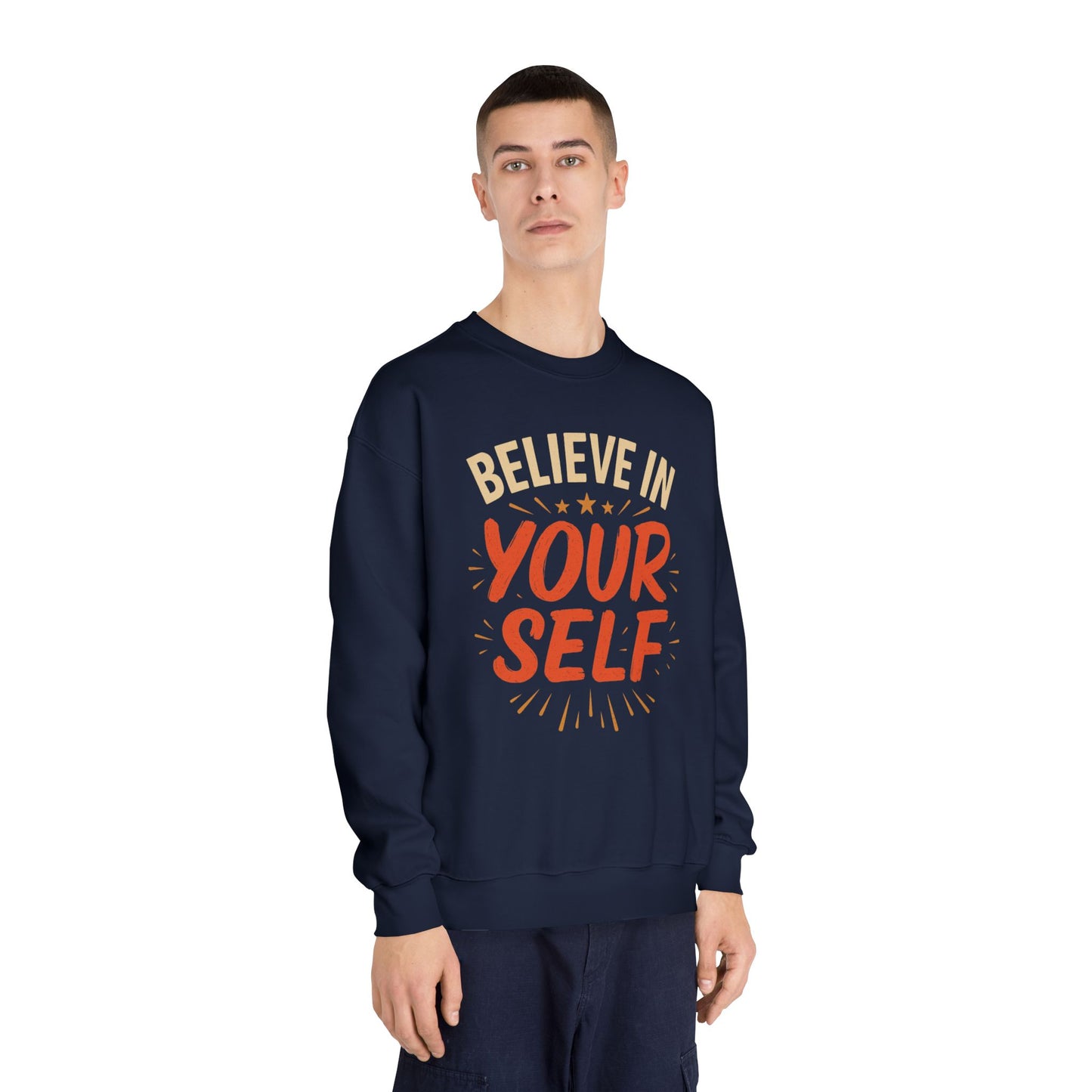 Believe in Yourself Crewneck Sweatshirt, Inspirational Gift, Unisex Apparel, Motivational Sweatshirt, Cozy Fashion, Daily Reminder