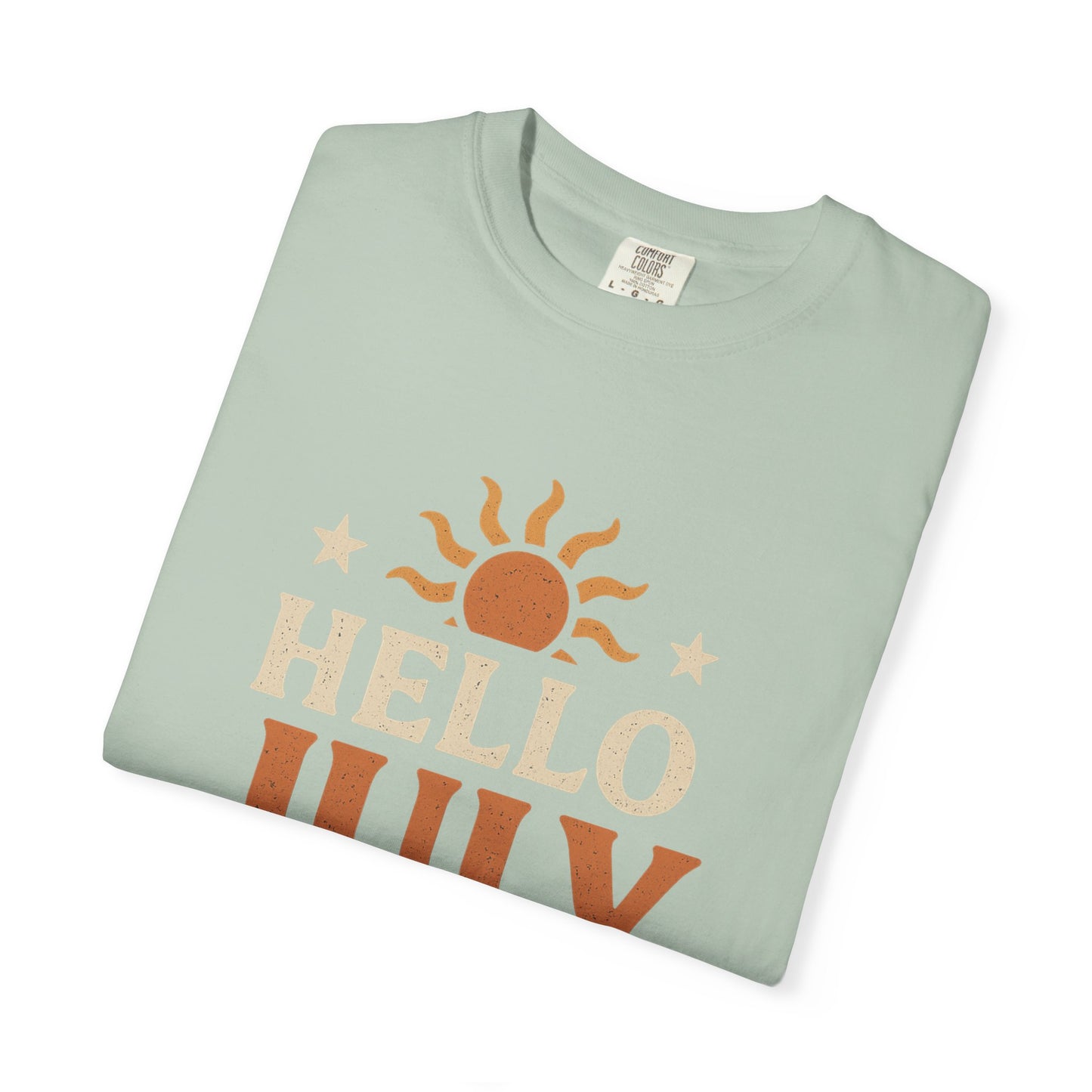 August Vibes Garment-Dyed T-shirt, Summer Tee, Retro Graphic Tee, Gift for July Birthdays, Beachwear, Casual Summer Shirt