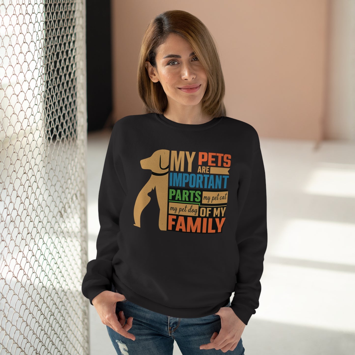 Pet Family Crew Neck Sweatshirt, Dog Lover Sweatshirt, Cute Animal Apparel, Gifts for Pet Owners, Cozy Crew for All Occasions
