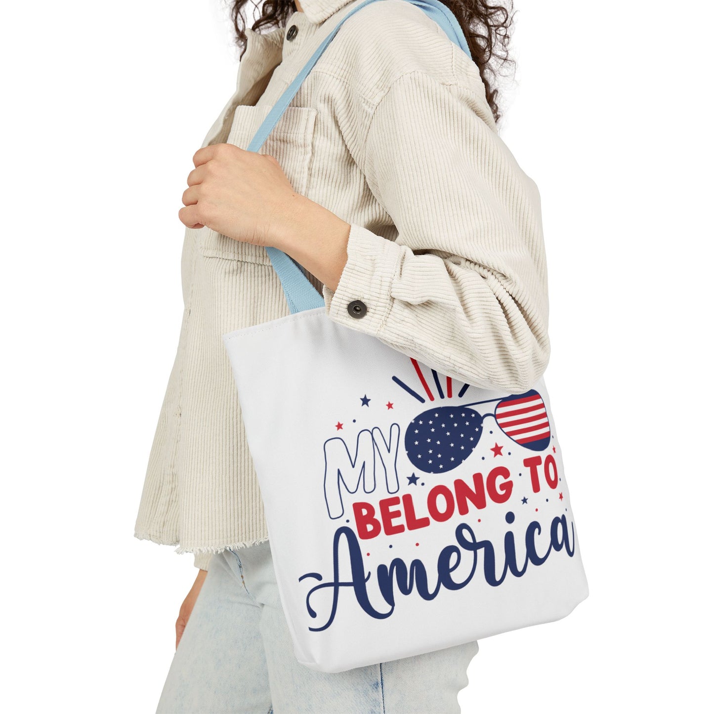 Patriotic Canvas Tote Bag, My Glasses Belong to America, 4th of July, Independence Day, Summer Beach Bag, Eco-Friendly Gift
