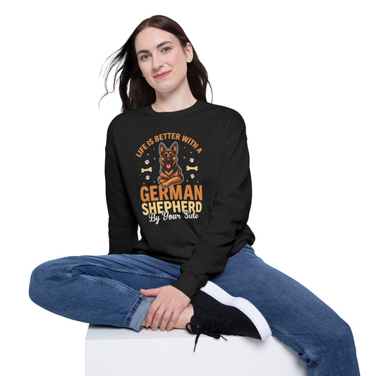 German Shepherd Lover Unisex Drop Shoulder Sweatshirt, Cute Dog Lover Gift, Pet Parent Apparel, Animal Lover Sweatshirt, Cozy Dog Sweatshirt