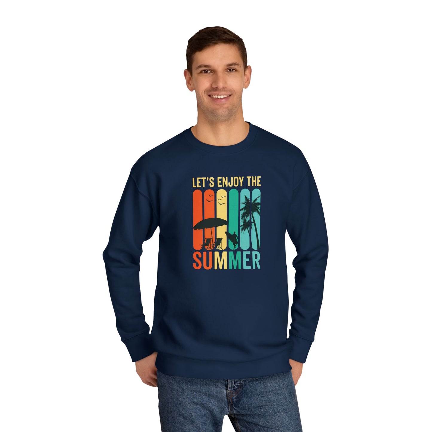 Summer Vibes Unisex Crew Sweatshirt - Perfect for Relaxing Days, Beach Outings, Casual Wear, Gifts for Friends, Vacation Style