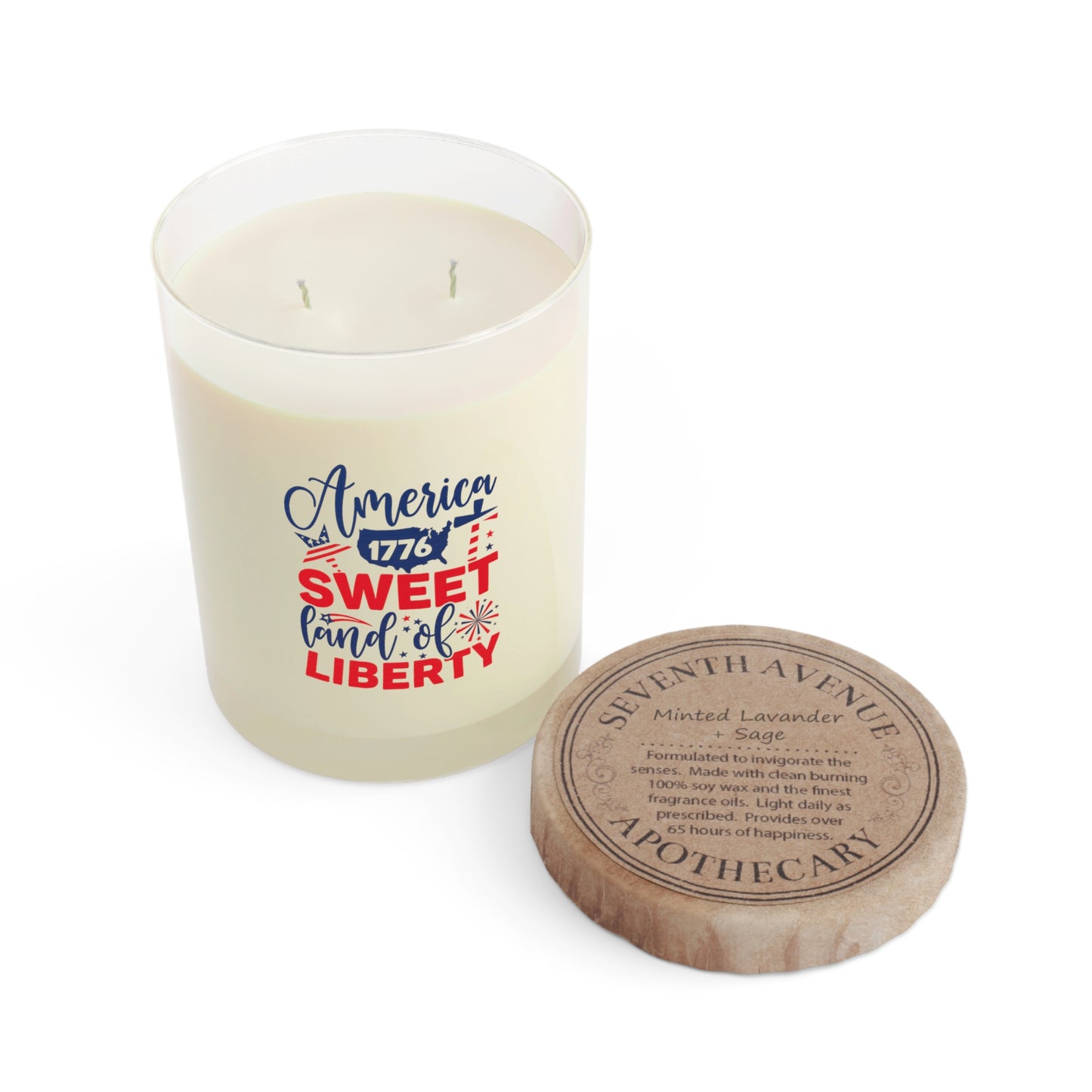 Patriotic Scented Candle - America Sweet Land of Liberty, 4th of July Decor, Gifts for Veterans, Home Fragrance, Memorial Day