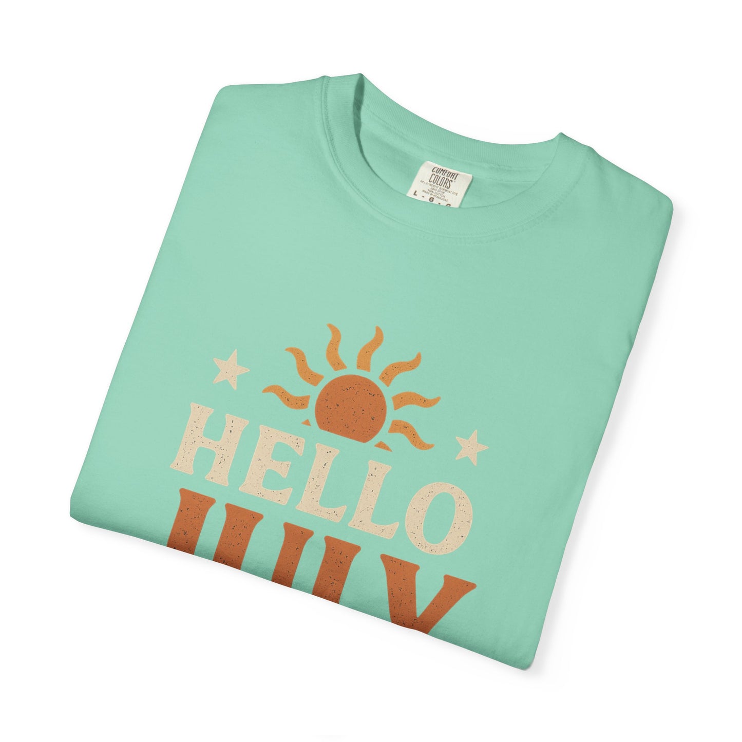 August Vibes Garment-Dyed T-shirt, Summer Tee, Retro Graphic Tee, Gift for July Birthdays, Beachwear, Casual Summer Shirt