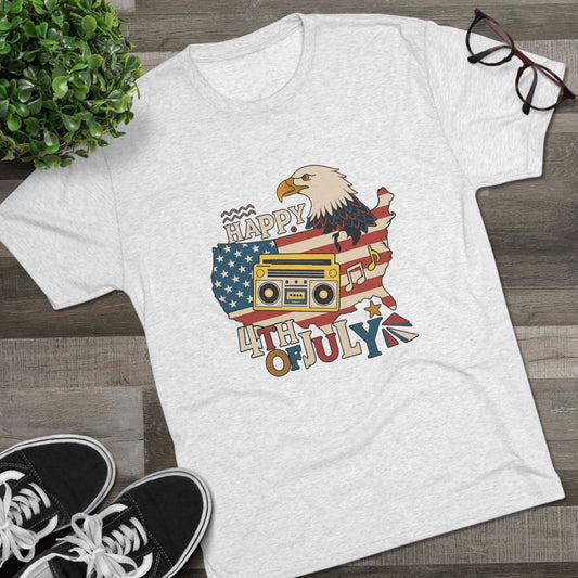 Happy 4th of July Eagle Tee, Unisex Patriotic T-Shirt, USA Flag Shirt, Independence Day Apparel, Casual Summer Wear