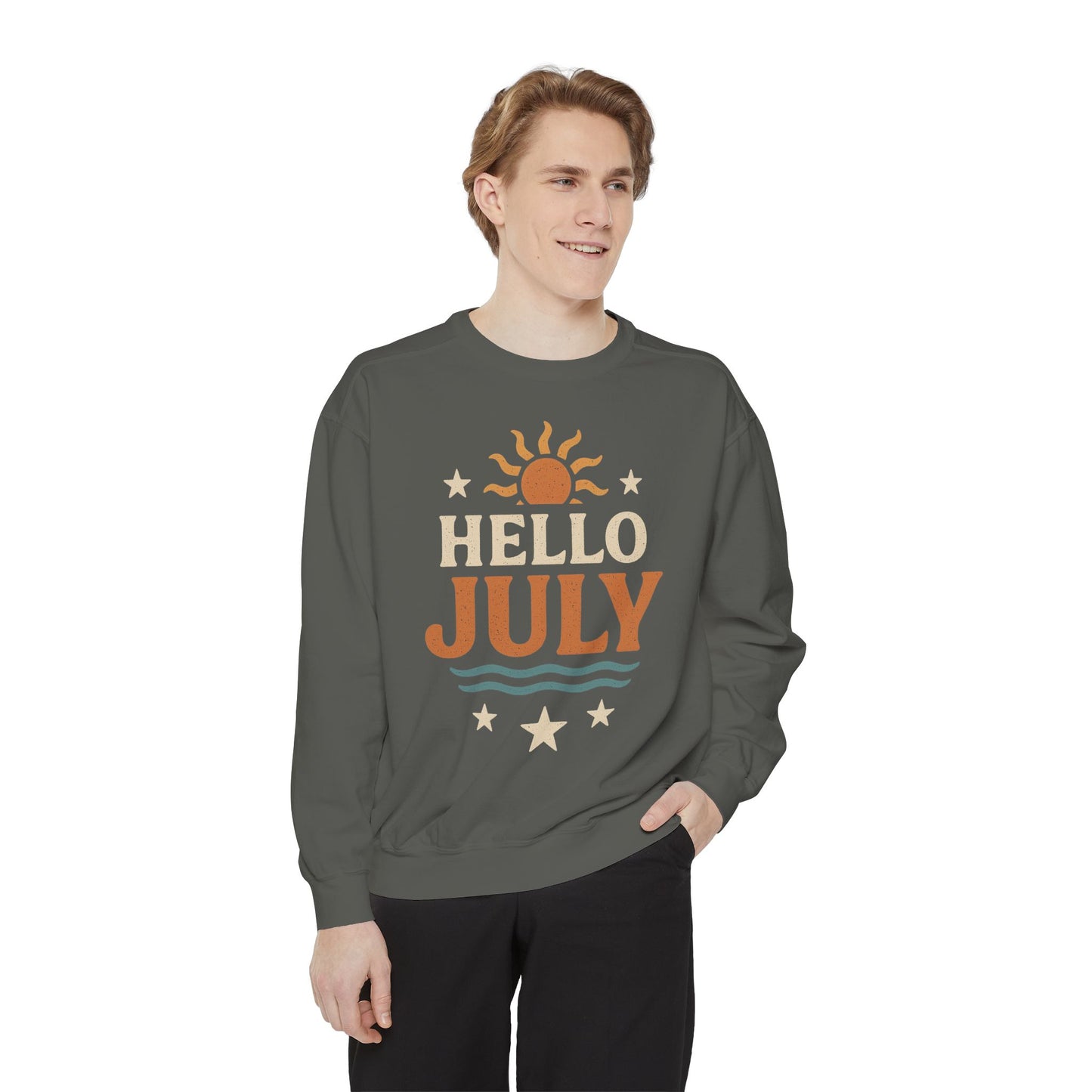 Sunshine July Sweatshirt | Unisex Summer Apparel, Gift for July Birthdays, Cozy Casual Wear, Vacation Style, Fun Summer Outfit