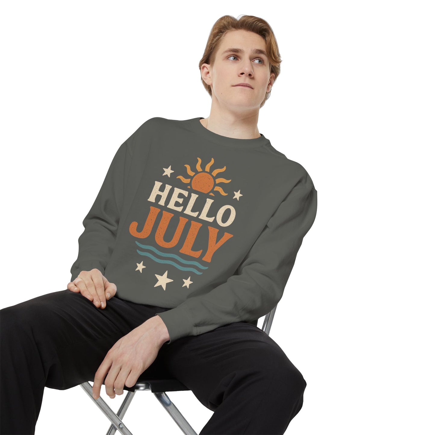 Sunshine July Sweatshirt | Unisex Summer Apparel, Gift for July Birthdays, Cozy Casual Wear, Vacation Style, Fun Summer Outfit