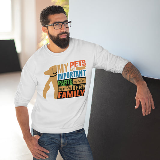 Pet Family Crew Neck Sweatshirt, Dog Lover Sweatshirt, Cute Animal Apparel, Gifts for Pet Owners, Cozy Crew for All Occasions