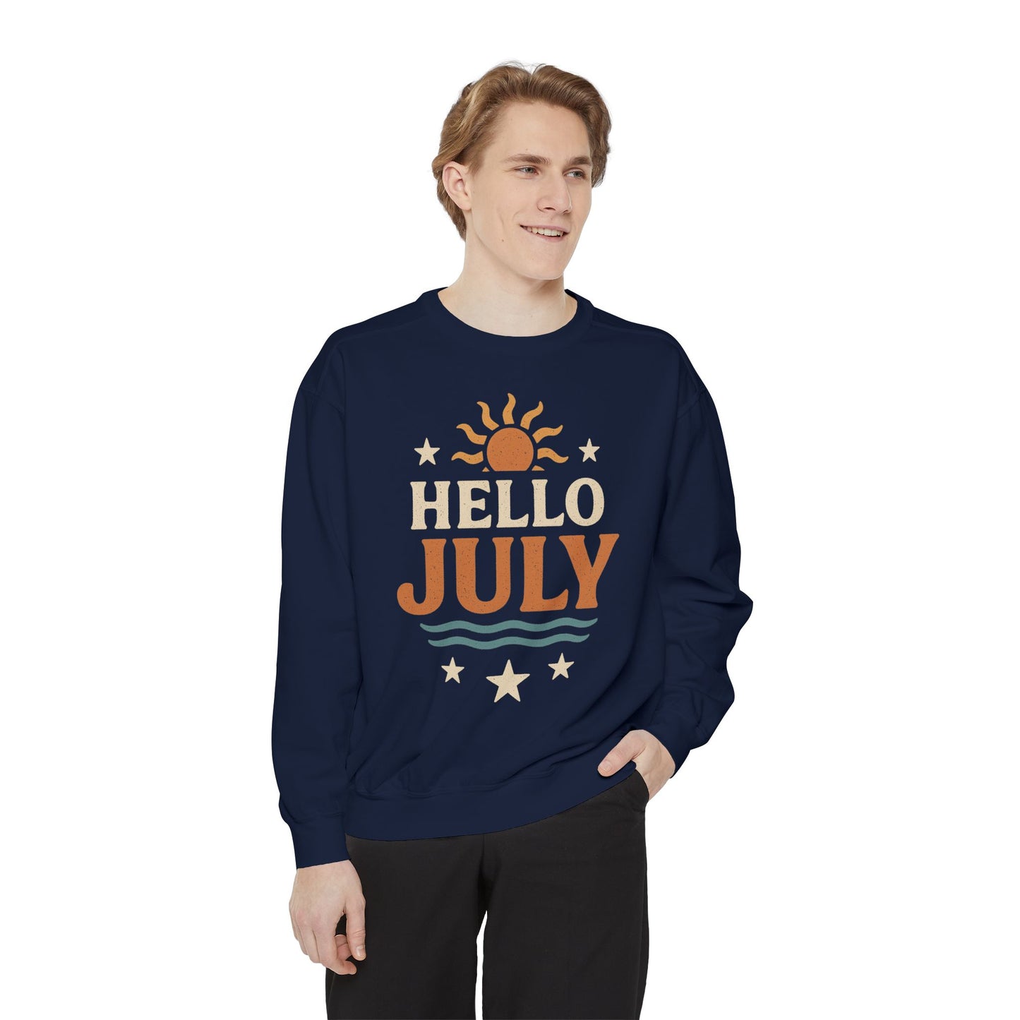 Sunshine July Sweatshirt | Unisex Summer Apparel, Gift for July Birthdays, Cozy Casual Wear, Vacation Style, Fun Summer Outfit