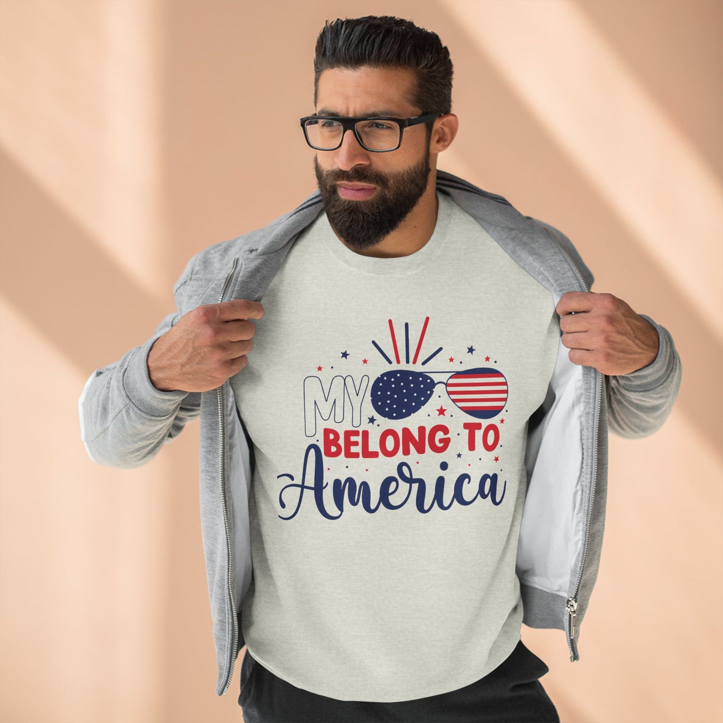 Patriotic Unisex Sweatshirt: My Belong to America, Independence Day Gift, 4th of July Apparel, USA Pride Clothing, Comfortable Hoodie