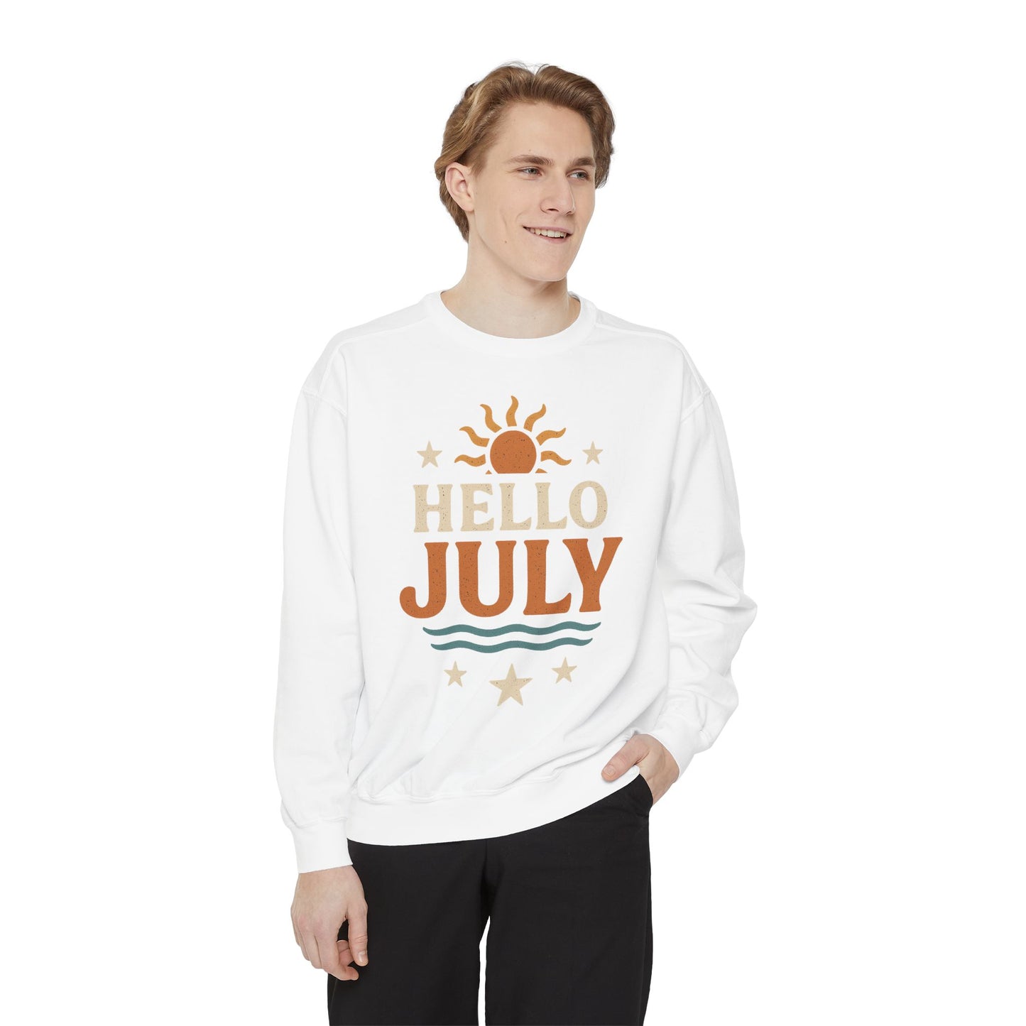 Sunshine July Sweatshirt | Unisex Summer Apparel, Gift for July Birthdays, Cozy Casual Wear, Vacation Style, Fun Summer Outfit