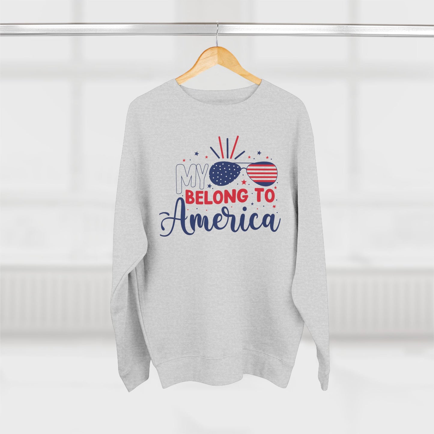 Patriotic Unisex Sweatshirt: My Belong to America, Independence Day Gift, 4th of July Apparel, USA Pride Clothing, Comfortable Hoodie
