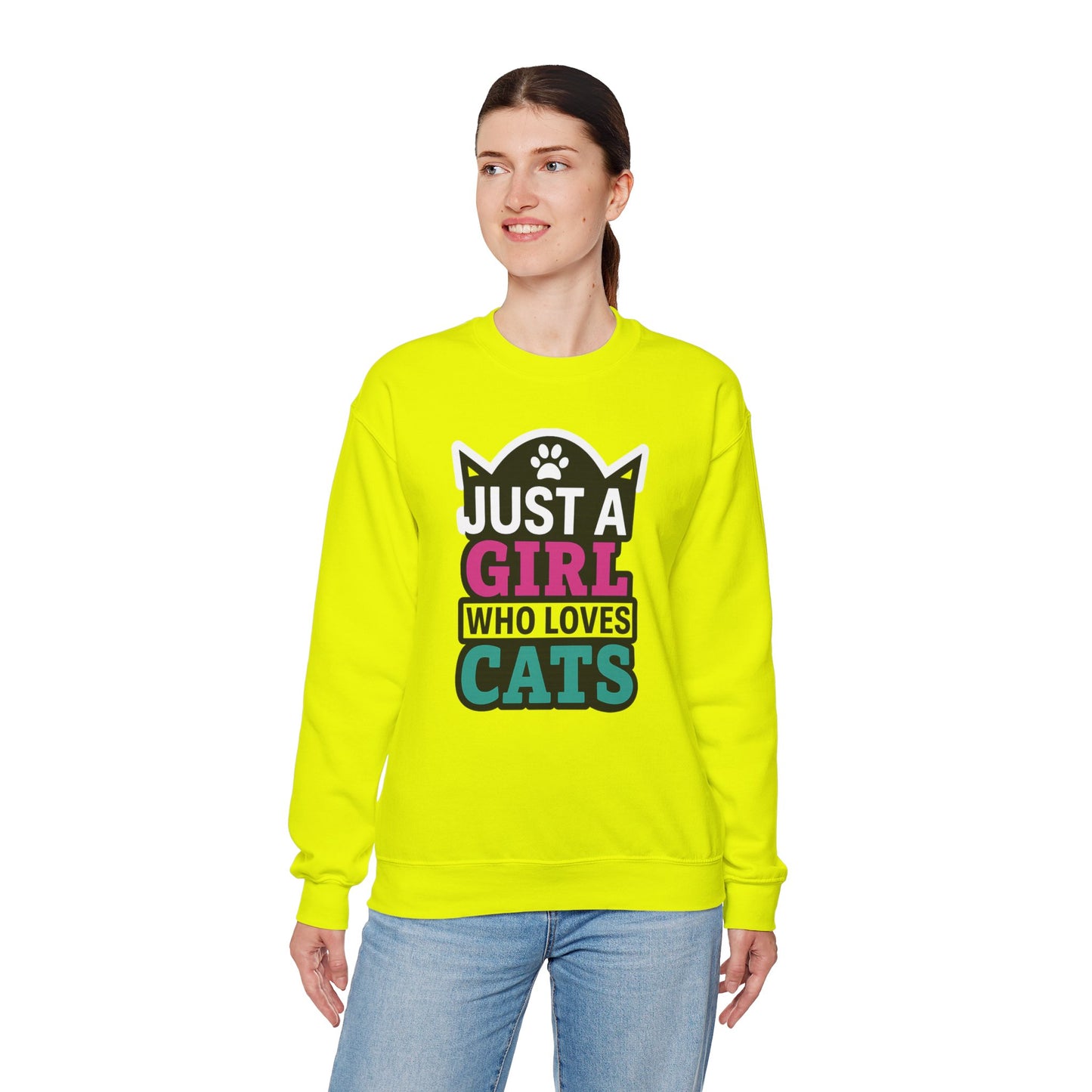 Cute Cat Lover Crewneck Sweatshirt - Just a Girl Who Loves Cats, Cozy Animal Sweatshirt, Gifts for Cat Lovers, Cat Mom Apparel, [...]