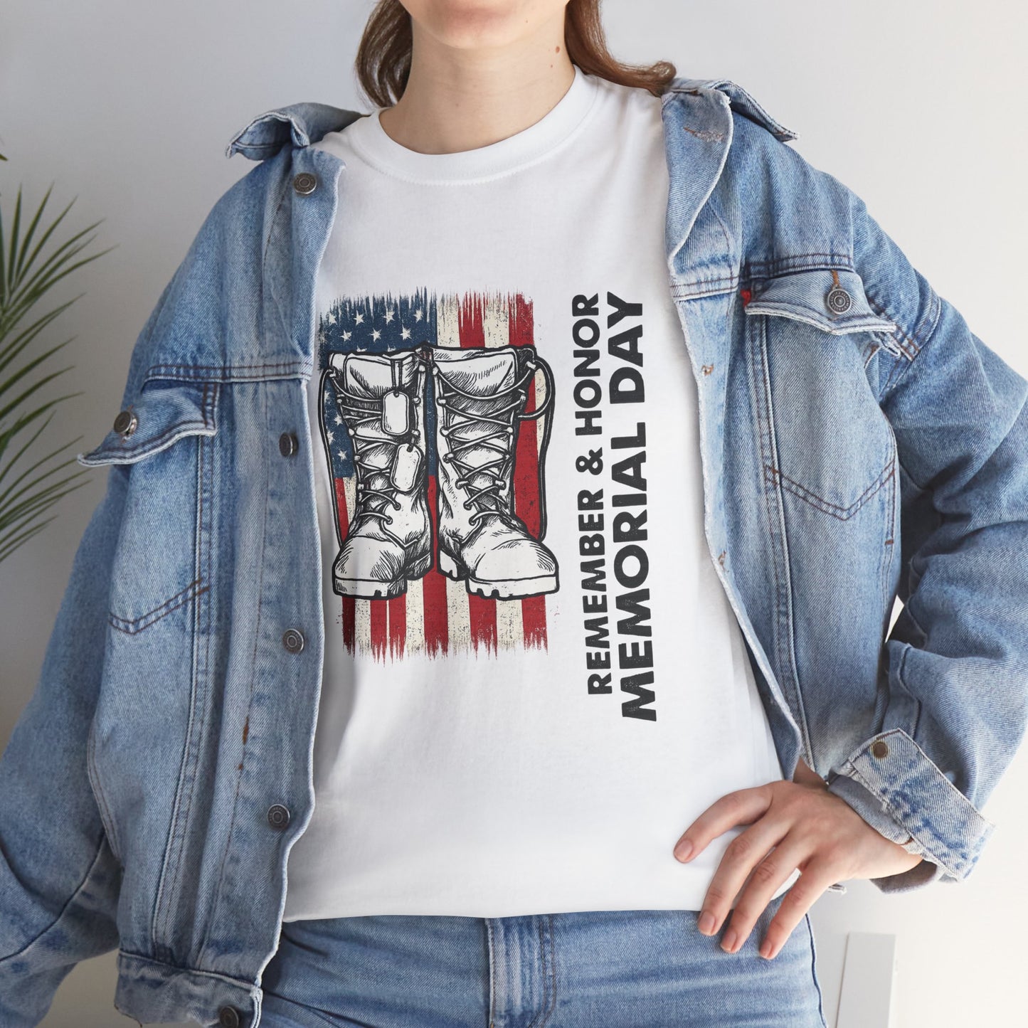 Memorial Day Tribute T-Shirt, Unisex Heavy Cotton Tee, Patriotic Apparel, Veteran Remembrance, Gift for Independence Day, Casual Daily Wear
