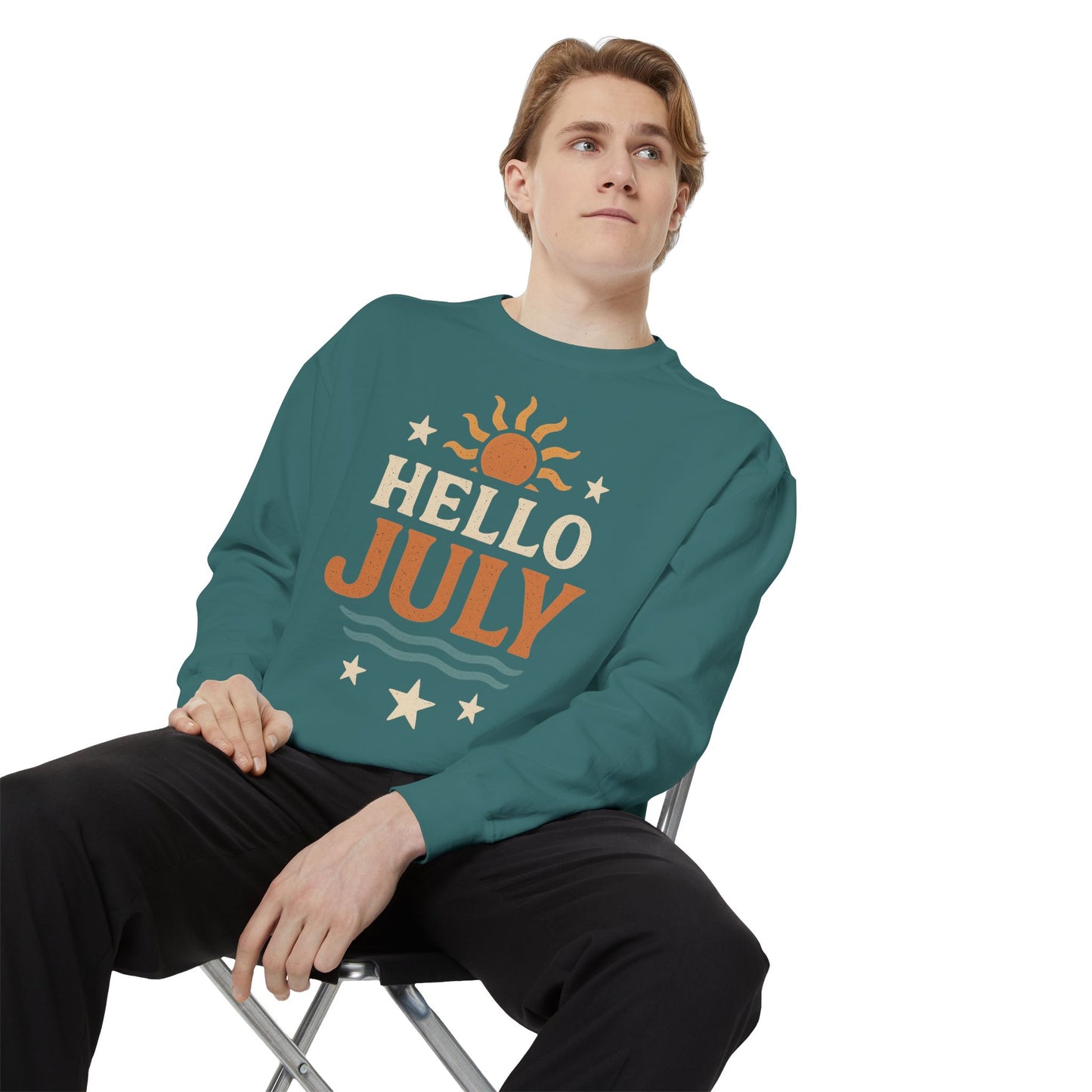Sunshine July Sweatshirt | Unisex Summer Apparel, Gift for July Birthdays, Cozy Casual Wear, Vacation Style, Fun Summer Outfit