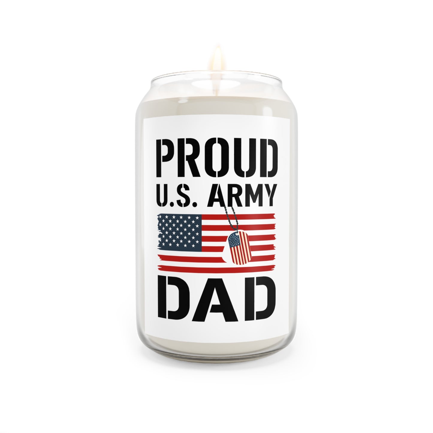 Proud U.S. Army Dad Scented Candle | 13.75oz | Gift for Dad, Military Home Decor, Patriotic Candle, Father's Day, Veteran's Day Gift