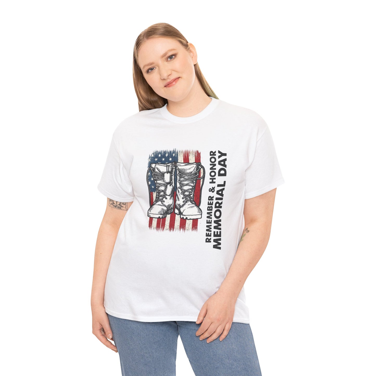 Memorial Day Tribute T-Shirt, Unisex Heavy Cotton Tee, Patriotic Apparel, Veteran Remembrance, Gift for Independence Day, Casual Daily Wear