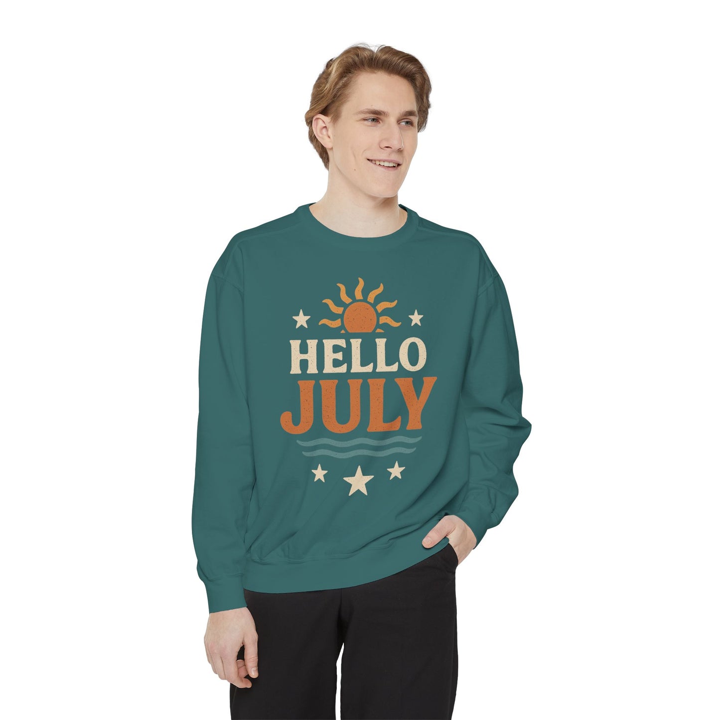 Sunshine July Sweatshirt | Unisex Summer Apparel, Gift for July Birthdays, Cozy Casual Wear, Vacation Style, Fun Summer Outfit