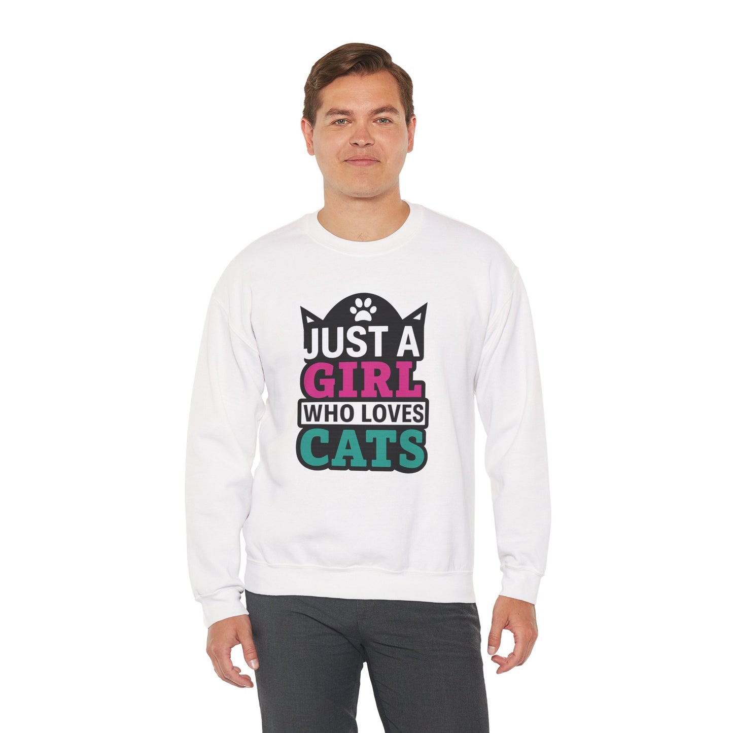Cute Cat Lover Crewneck Sweatshirt - Just a Girl Who Loves Cats, Cozy Animal Sweatshirt, Gifts for Cat Lovers, Cat Mom Apparel, [...]