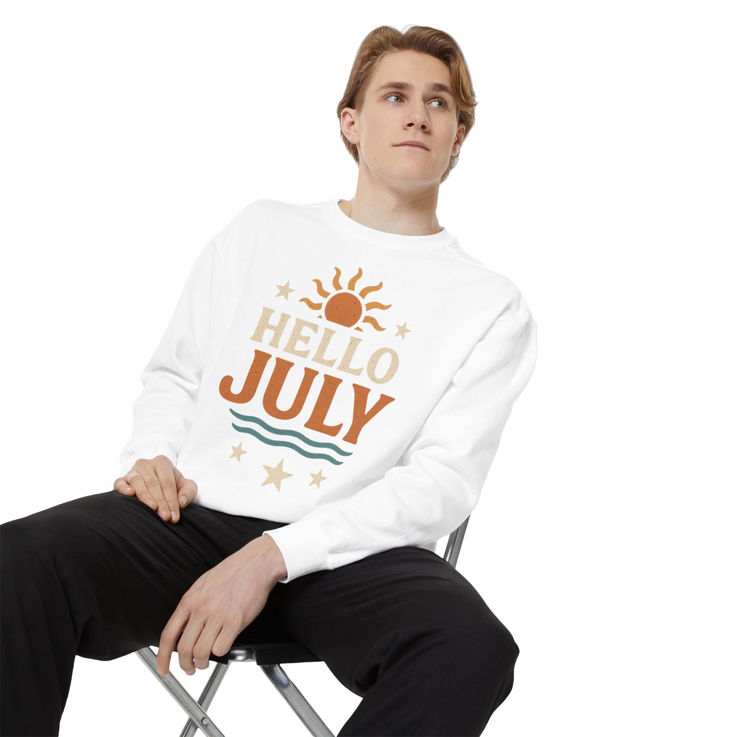 Sunshine July Sweatshirt | Unisex Summer Apparel, Gift for July Birthdays, Cozy Casual Wear, Vacation Style, Fun Summer Outfit