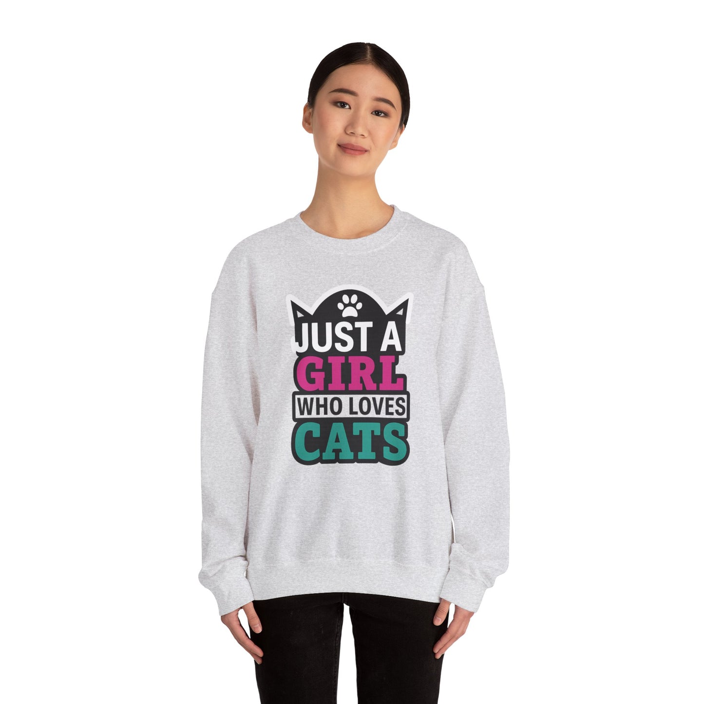 Cute Cat Lover Crewneck Sweatshirt - Just a Girl Who Loves Cats, Cozy Animal Sweatshirt, Gifts for Cat Lovers, Cat Mom Apparel, [...]