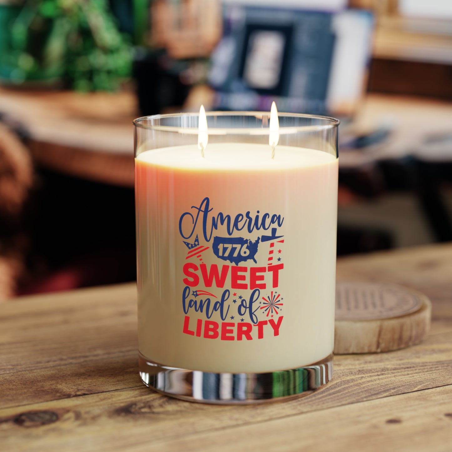 Patriotic Scented Candle - America Sweet Land of Liberty, 4th of July Decor, Gifts for Veterans, Home Fragrance, Memorial Day