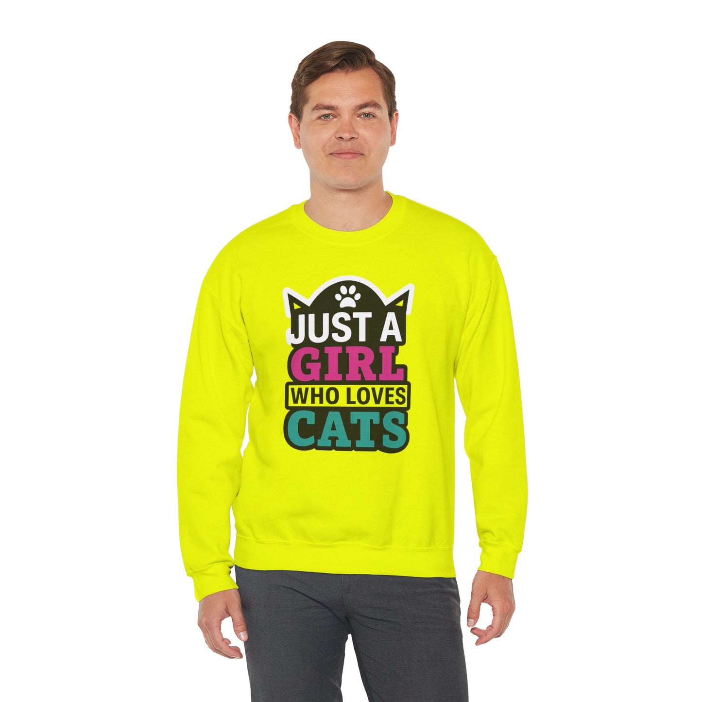 Cute Cat Lover Crewneck Sweatshirt - Just a Girl Who Loves Cats, Cozy Animal Sweatshirt, Gifts for Cat Lovers, Cat Mom Apparel, [...]