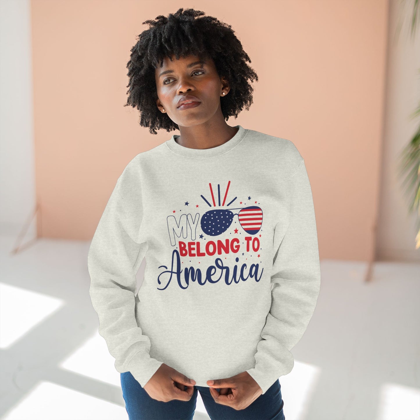 Patriotic Unisex Sweatshirt: My Belong to America, Independence Day Gift, 4th of July Apparel, USA Pride Clothing, Comfortable Hoodie