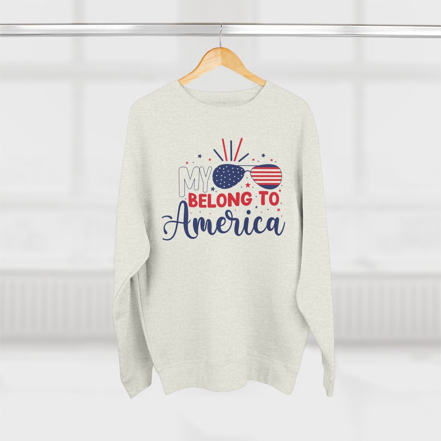 Patriotic Unisex Sweatshirt: My Belong to America, Independence Day Gift, 4th of July Apparel, USA Pride Clothing, Comfortable Hoodie