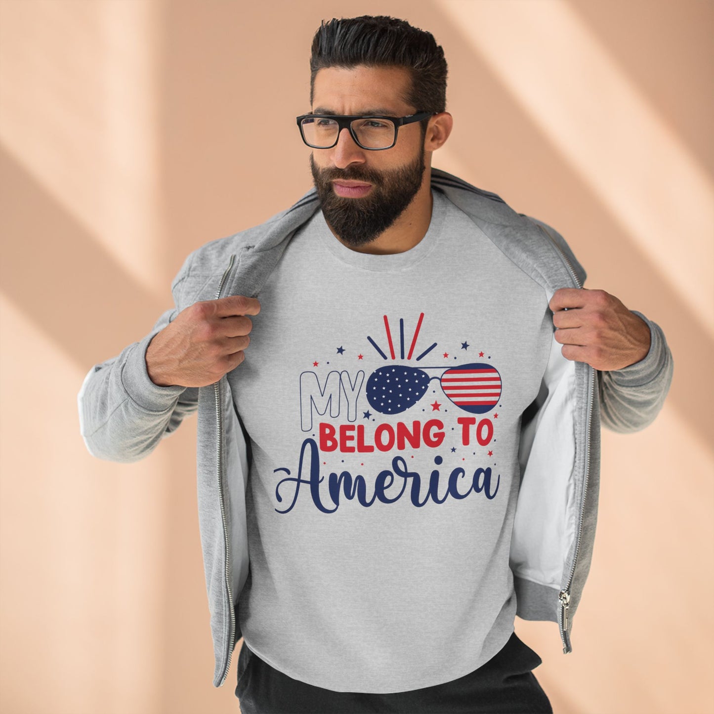 Patriotic Unisex Sweatshirt: My Belong to America, Independence Day Gift, 4th of July Apparel, USA Pride Clothing, Comfortable Hoodie