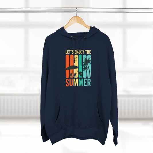 Summer Vibe Hoodie, Let's Enjoy the Summer Sweatshirt, Fleece Pullover for Warm Weather Fun, Casual Outfit for Outdoor Adventures, [...]
