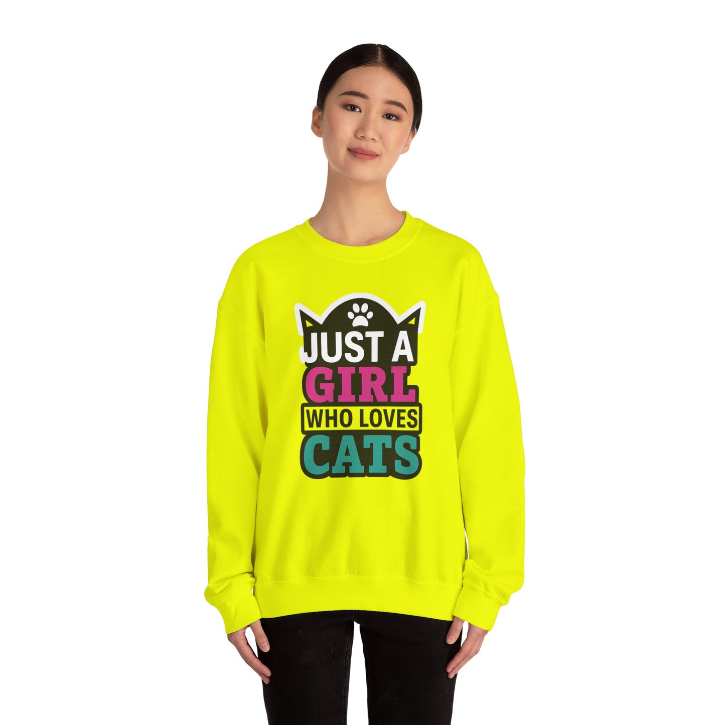 Cute Cat Lover Crewneck Sweatshirt - Just a Girl Who Loves Cats, Cozy Animal Sweatshirt, Gifts for Cat Lovers, Cat Mom Apparel, [...]