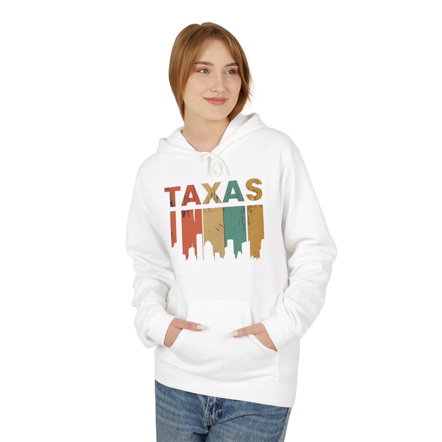 Texas Skyline Fleece Hoodie, Cozy Unisex Hoodie, Great for Road Trips, Ideal for Birthdays, Travel Gift, Southwest Apparel