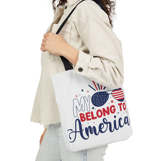 Patriotic Canvas Tote Bag, My Glasses Belong to America, 4th of July, Independence Day, Summer Beach Bag, Eco-Friendly Gift